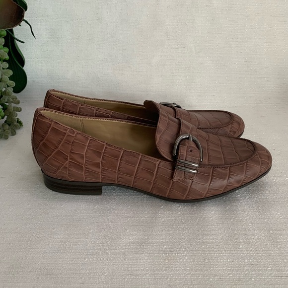 NWOT Naturalizer Janie Brown Leather Buckle Loafers Woman’s 7.5M - Picture 7 of 9